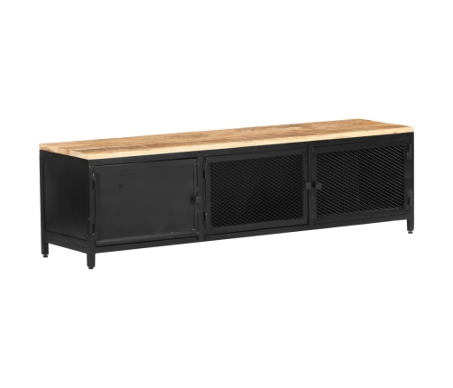 Mueble para TV de madera maciza de mango rugosa 130x30x37 cm