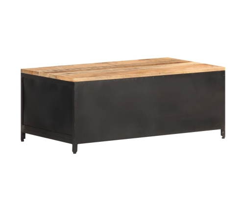 Mesa de centro de madera maciza de mango rugosa 90x50x37 cm