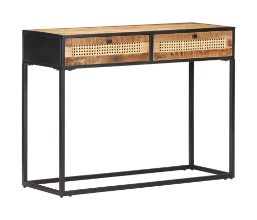 Mesa consola de madera de mango rugosa 100x35x75 cm