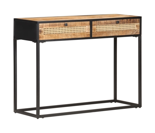 Mesa consola de madera de mango rugosa 100x35x75 cm