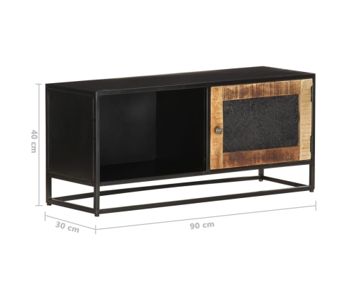 Mueble para TV de madera maciza de mango rugosa 90x30x40 cm