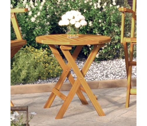 vidaXL Mesa bistró de terraza madera maciza de acacia Ø46x47 cm