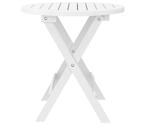 Mesa de jardín plegable madera maciza de acacia blanco Ø 46 cm