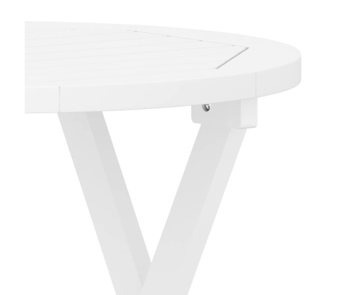 Mesa de jardín plegable madera maciza de acacia blanco Ø 46 cm