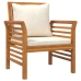Sillones con cojines blanco crema 2 uds madera maciza de acacia