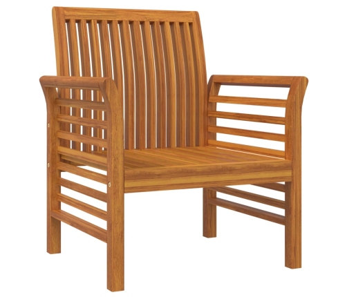 Sillones con cojines blanco crema 2 uds madera maciza de acacia