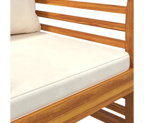 Sillones con cojines blanco crema 2 uds madera maciza de acacia