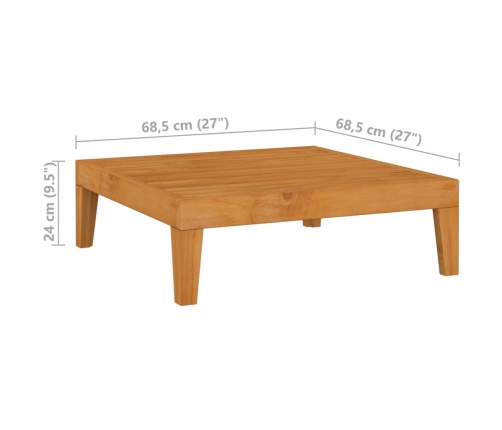 Mesa de jardín madera maciza de acacia 68,5x68,5x24 cm