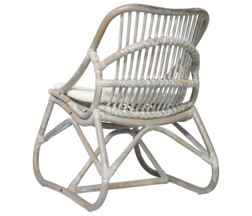 Silla de ratán lino gris