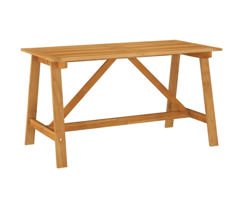 vidaXL Mesa de comedor de jardín madera maciza de acacia 140x73x73,5cm