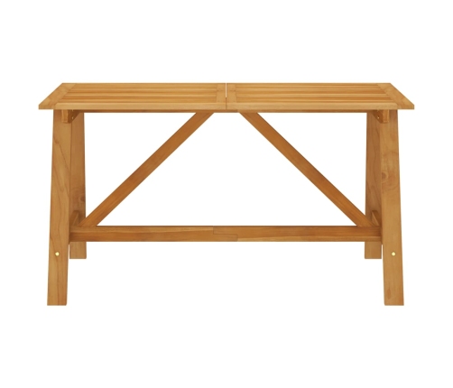 vidaXL Mesa de comedor de jardín madera maciza de acacia 140x73x73,5cm