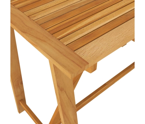 Mesa alta de jardín madera maciza de acacia 140x70x104 cm