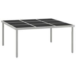 Mesa de comedor de jardín acero y vidrio 170x170x74,5 cm