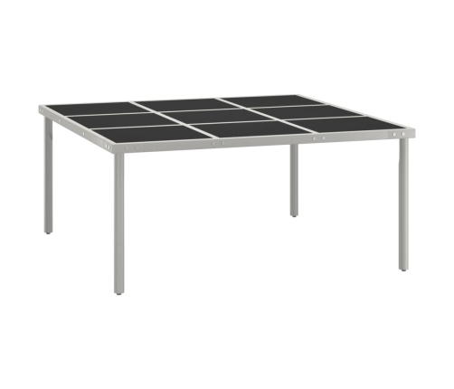 Mesa de comedor de jardín acero y vidrio 170x170x74,5 cm