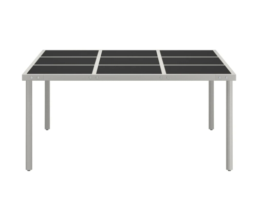 Mesa de comedor de jardín acero y vidrio 170x170x74,5 cm