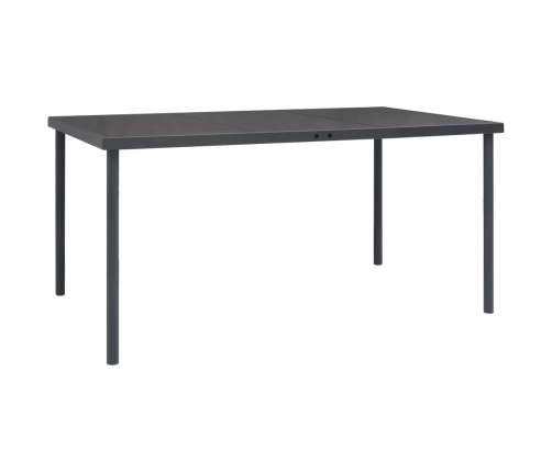 Mesa de comedor de jardín acero gris antracita 150x90x74 cm