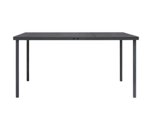 Mesa de comedor de jardín acero gris antracita 150x90x74 cm