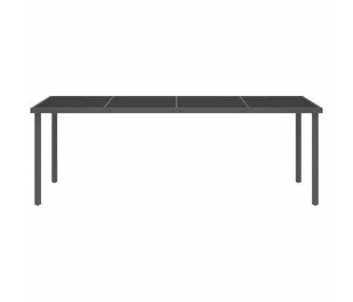 Mesa de comedor de jardín vidrio y acero antracita 220x00x75 cm