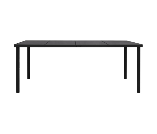 vidaXL Mesa de jardín de acero negra 190x90x74 cm