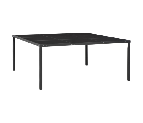 Mesa de comedor de jardín acero y vidrio negra 170x170x74,5 cm