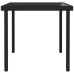 Mesa de comedor de jardín vidrio y acero negro 80x80x72 cm