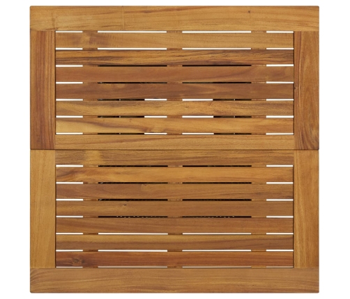 Mesa alta ratán sintético y madera de acacia negro 80x80x110 cm