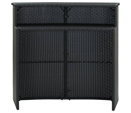 Mesa alta de jardín ratán sintético negro 120x55x110 cm