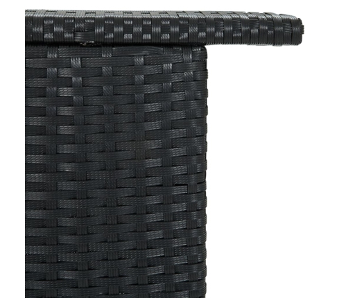 Mesa alta de jardín ratán sintético negro 120x55x110 cm