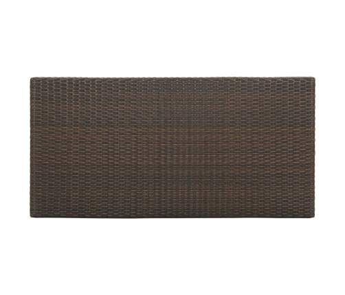 vidaXL Mesa bar estante almacenaje 120x60x110cm ratán sintético marrón