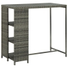 vidaXL Mesa bar estante almacenaje 120x60x110cm ratán sintético gris