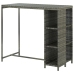 vidaXL Mesa bar estante almacenaje 120x60x110cm ratán sintético gris