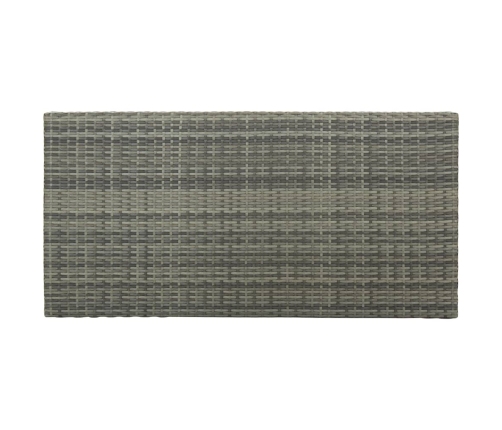 vidaXL Mesa bar estante almacenaje 120x60x110cm ratán sintético gris