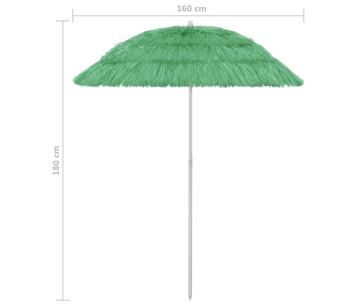 Sombrilla de playa Hawaii verde 180 cm