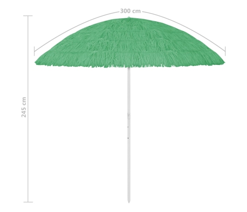 Sombrilla de playa Hawaii verde 300 cm