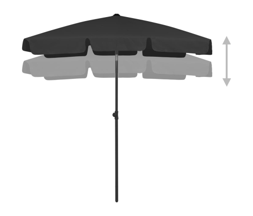 Sombrilla de playa negro 180x120 cm