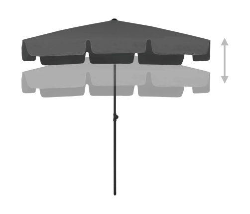 Sombrilla de playa gris antracita 200x125 cm