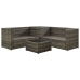 Set de sofás de jardín 4 piezas y cojines ratán sintético gris