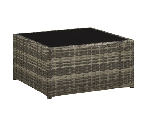 Set de sofás de jardín 4 piezas y cojines ratán sintético gris
