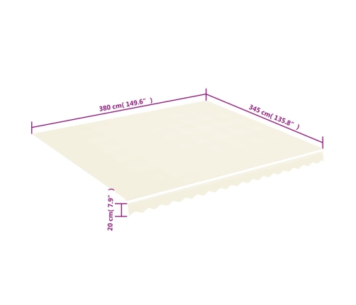 Tela de repuesto para toldo crema 4x3,5 m