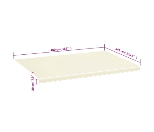 Tela de repuesto para toldo crema 5x3,5 m