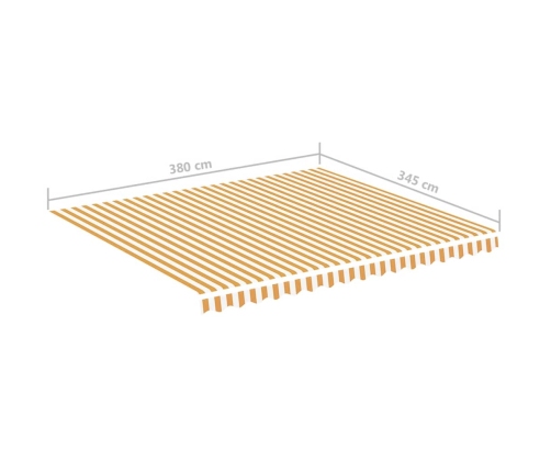 Tela de repuesto para toldo amarillo y blanco 4x3,5 m