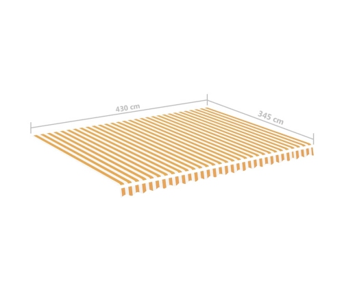 Tela de repuesto para toldo amarillo y blanco 4,5x3,5 m