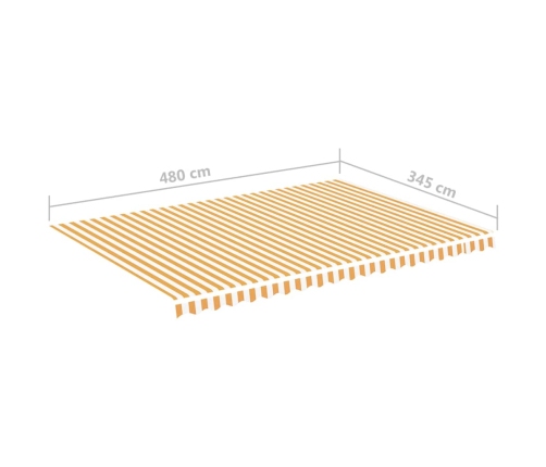 Tela de repuesto para toldo amarillo y blanco 5x3,5 m