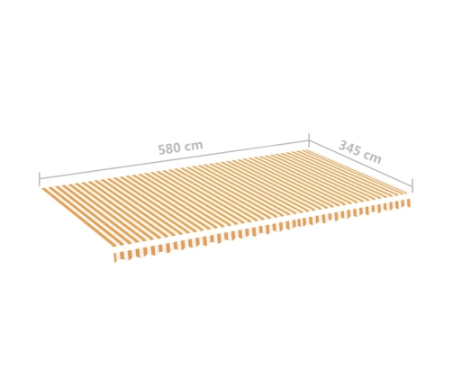 Tela de repuesto para toldo amarillo y blanco 6x3,5 m