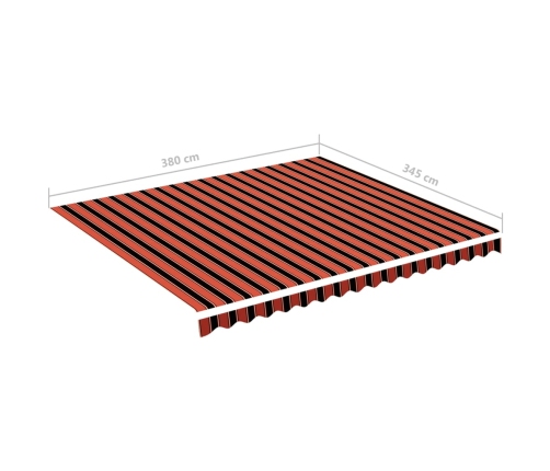 Tela de repuesto para toldo naranja y marrón 4x3,5 m