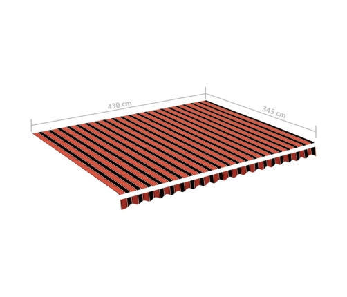 Tela de repuesto para toldo naranja y marrón 4,5x3,5 m