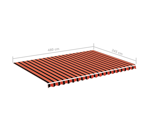 Tela de repuesto para toldo naranja y marrón 5x3,5 m