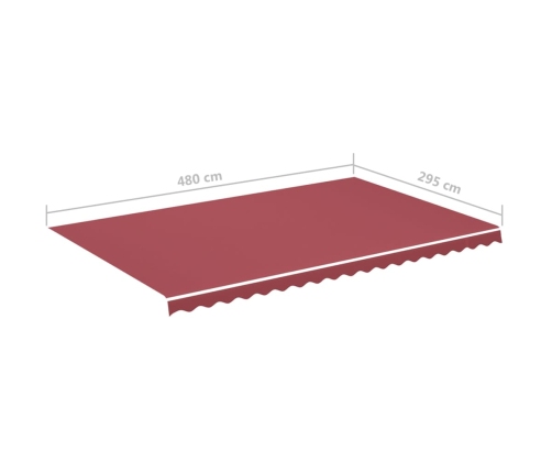 Tela de repuesto para toldo rojo burdeos 5x3 m