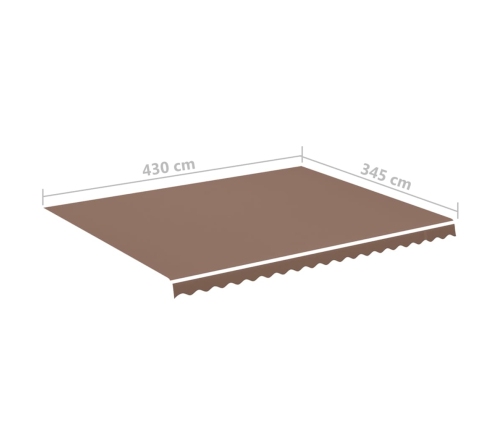 Tela de repuesto para toldo marrón 4,5x3,5 m