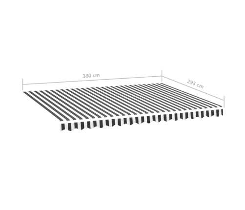 Tela de repuesto para toldo gris antracita y blanco 4x3 m